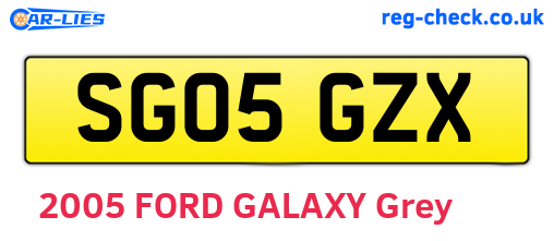 SG05GZX are the vehicle registration plates.