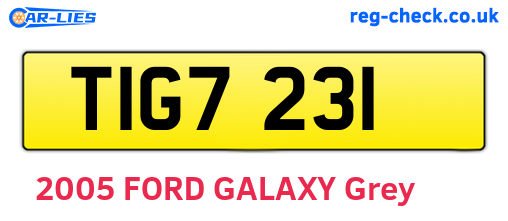 TIG7231 are the vehicle registration plates.