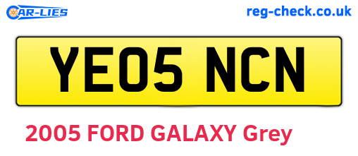 YE05NCN are the vehicle registration plates.