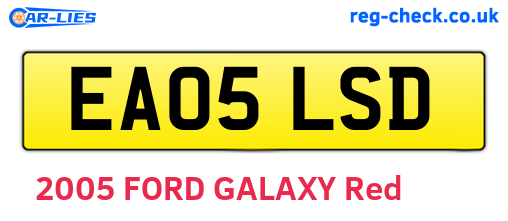 EA05LSD are the vehicle registration plates.