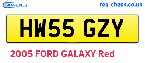HW55GZY are the vehicle registration plates.