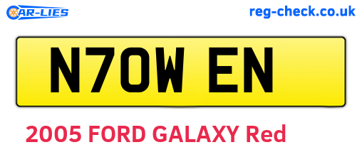 N70WEN are the vehicle registration plates.