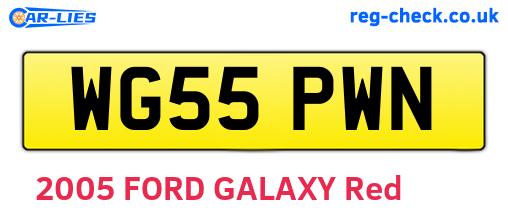 WG55PWN are the vehicle registration plates.