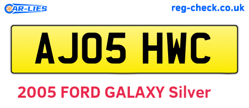 AJ05HWC are the vehicle registration plates.