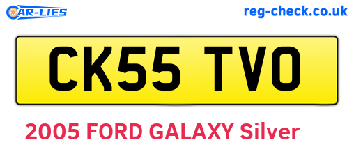 CK55TVO are the vehicle registration plates.