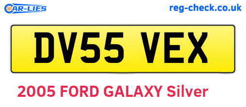 DV55VEX are the vehicle registration plates.