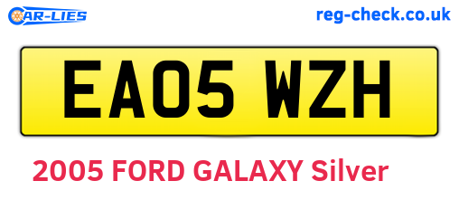 EA05WZH are the vehicle registration plates.