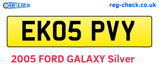 EK05PVY are the vehicle registration plates.