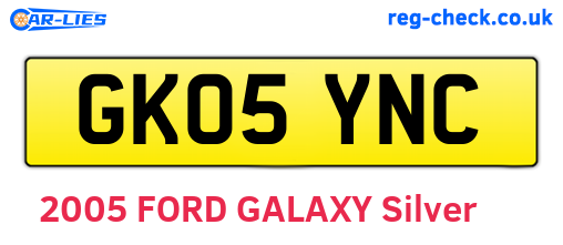 GK05YNC are the vehicle registration plates.