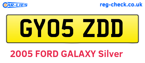 GY05ZDD are the vehicle registration plates.
