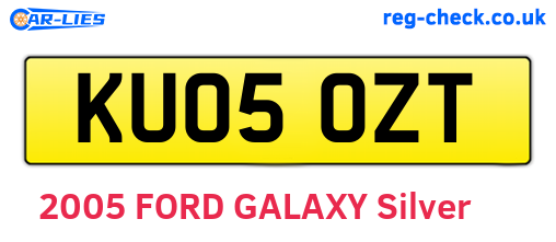 KU05OZT are the vehicle registration plates.