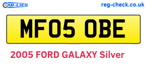 MF05OBE are the vehicle registration plates.