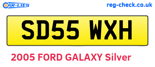 SD55WXH are the vehicle registration plates.