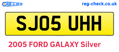 SJ05UHH are the vehicle registration plates.