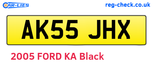 AK55JHX are the vehicle registration plates.