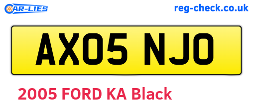 AX05NJO are the vehicle registration plates.