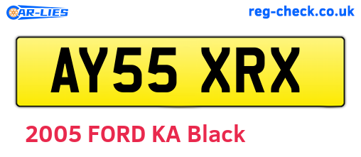 AY55XRX are the vehicle registration plates.