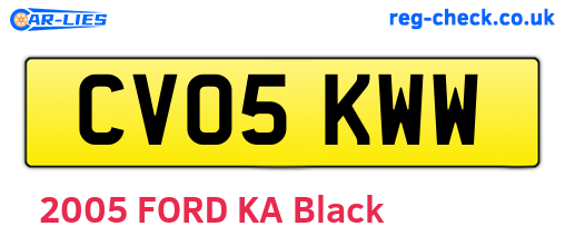 CV05KWW are the vehicle registration plates.