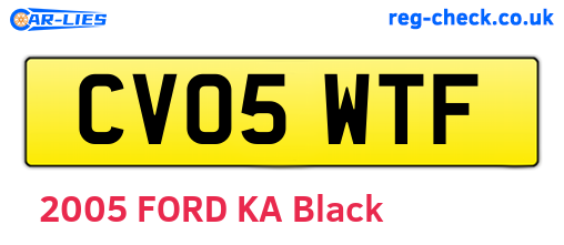 CV05WTF are the vehicle registration plates.