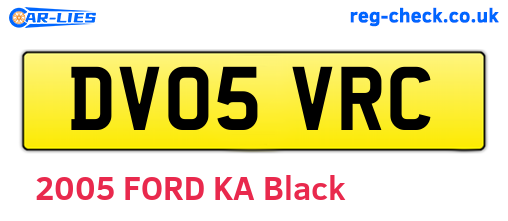 DV05VRC are the vehicle registration plates.
