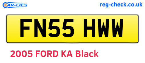 FN55HWW are the vehicle registration plates.