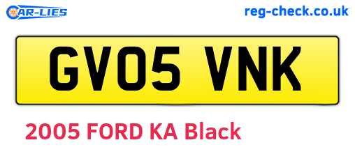 GV05VNK are the vehicle registration plates.