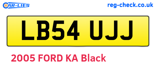 LB54UJJ are the vehicle registration plates.