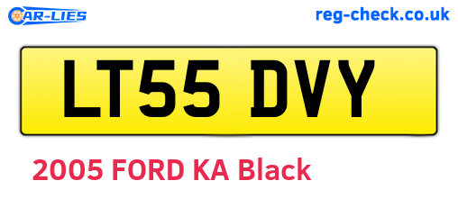 LT55DVY are the vehicle registration plates.