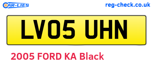 LV05UHN are the vehicle registration plates.