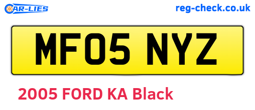MF05NYZ are the vehicle registration plates.