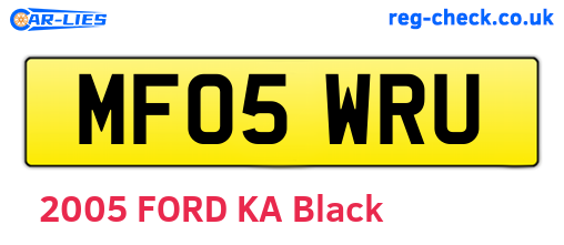 MF05WRU are the vehicle registration plates.