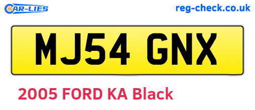 MJ54GNX are the vehicle registration plates.