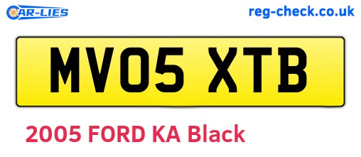 MV05XTB are the vehicle registration plates.