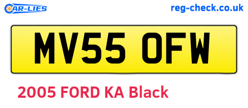 MV55OFW are the vehicle registration plates.