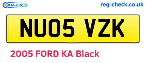NU05VZK are the vehicle registration plates.