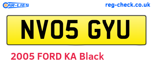NV05GYU are the vehicle registration plates.