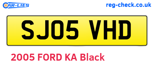 SJ05VHD are the vehicle registration plates.