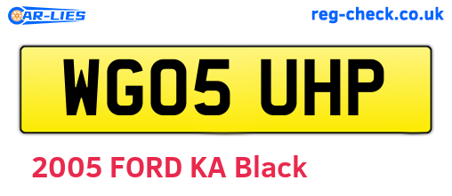 WG05UHP are the vehicle registration plates.