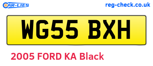 WG55BXH are the vehicle registration plates.