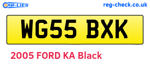 WG55BXK are the vehicle registration plates.