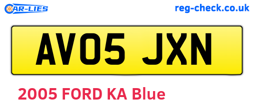 AV05JXN are the vehicle registration plates.