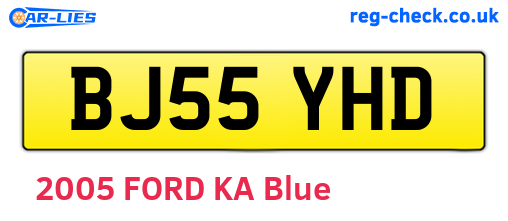 BJ55YHD are the vehicle registration plates.