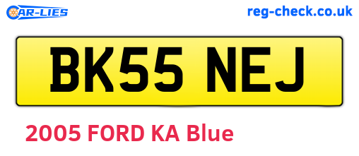 BK55NEJ are the vehicle registration plates.