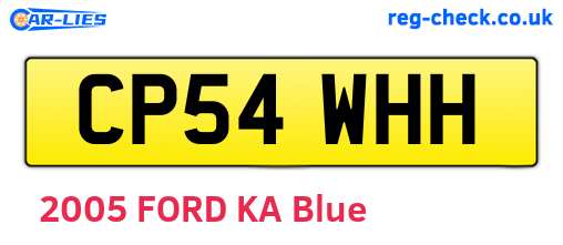 CP54WHH are the vehicle registration plates.