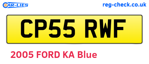 CP55RWF are the vehicle registration plates.