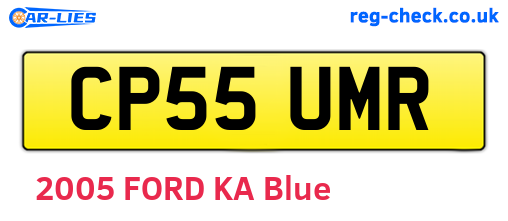 CP55UMR are the vehicle registration plates.