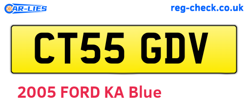 CT55GDV are the vehicle registration plates.