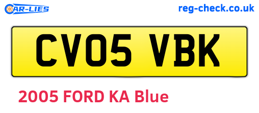 CV05VBK are the vehicle registration plates.