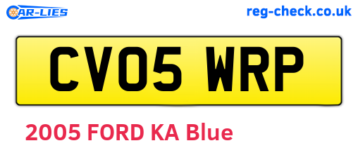 CV05WRP are the vehicle registration plates.