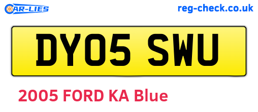 DY05SWU are the vehicle registration plates.